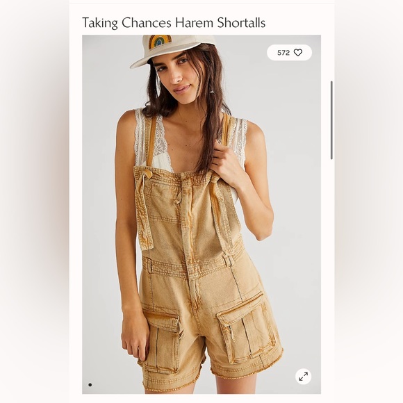 Free People Taking Chances Harem Shortalls - Picture 1 of 6